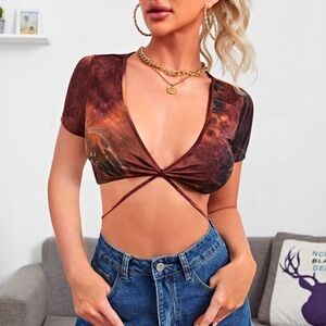 Tie-Dye Wrap Crop Top